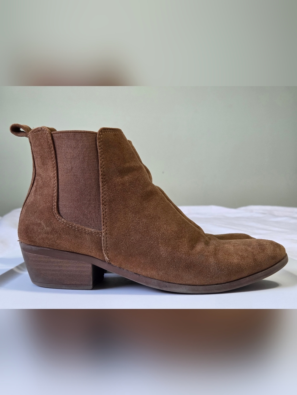 Dunes Jagger Cognac Faux Suede Chelsea Boots 8.5W 🌵 Sz 8.5 W/Wide Boho Chic - Picture 14 of 15